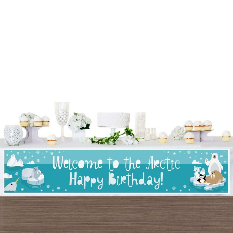 Big Dot of Happiness Arctic Polar Animals - Winter Happy Birthday Decorations Party Banner