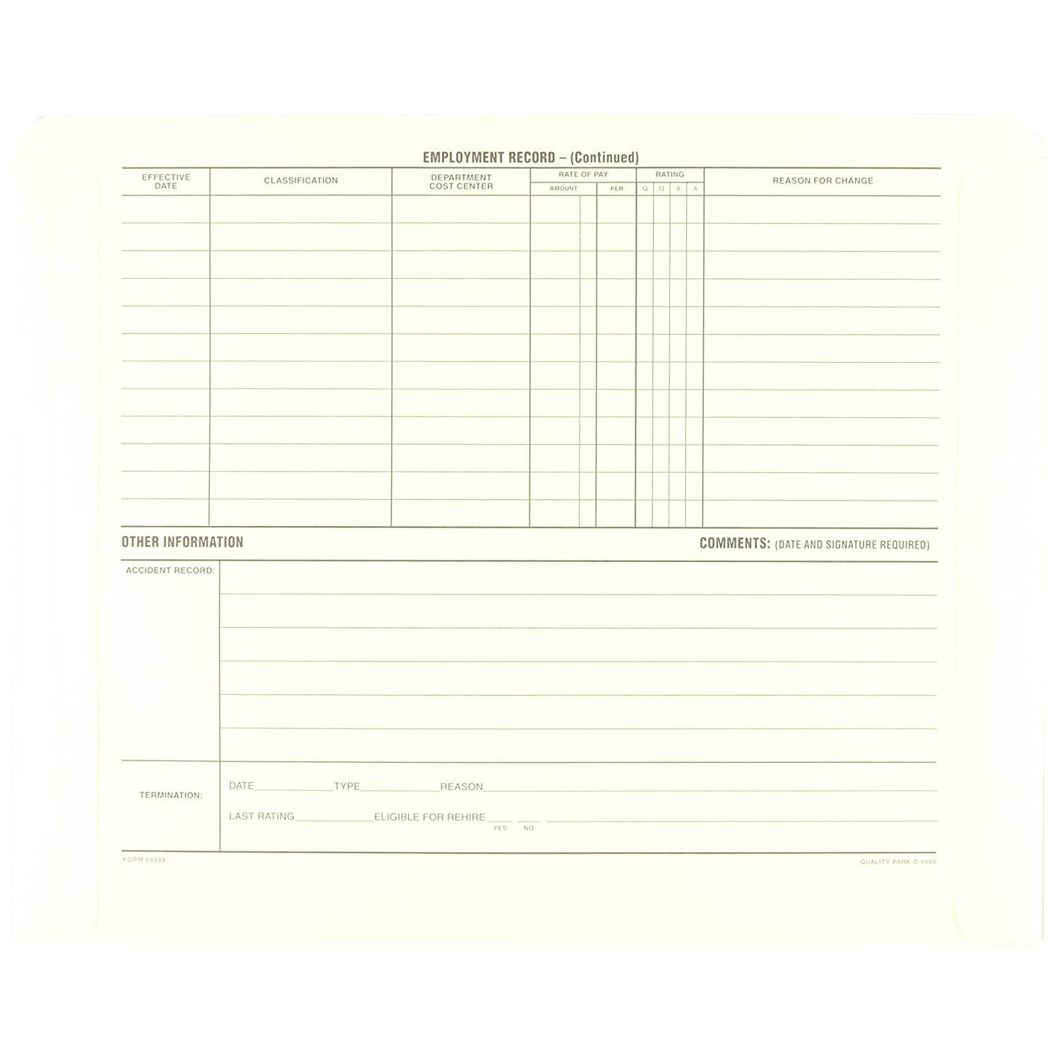 Quality Park Personnel Record Jacket, Flat Expansion, 9-1/2 x 11-3/4 Inches, 100 per Box (QUA69999)