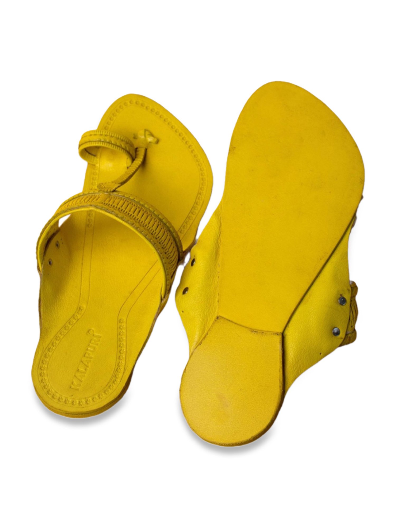 Kalapuri Men's Lemon Kolhapuri Sandals