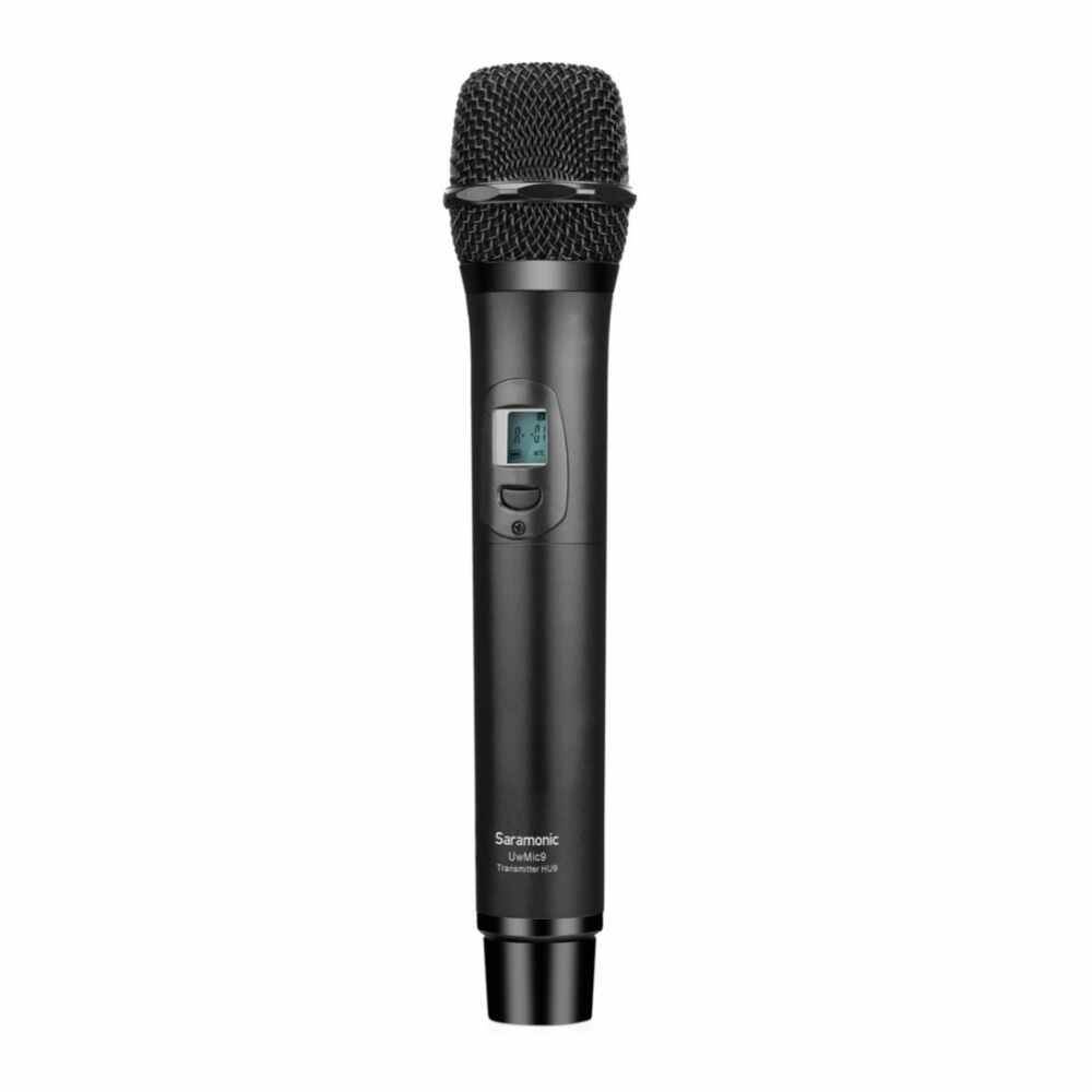 saramonic uwmic9 uhf wireless handheld microphone system with handheld mic with transmitter, receiver unit with camera mount & xlr/3.5mm outputs