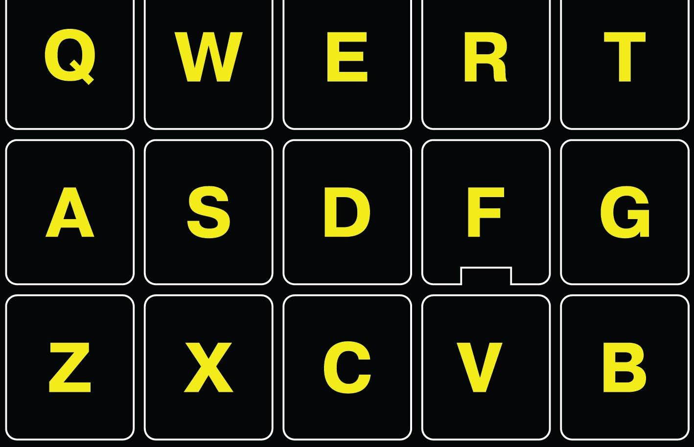 Glowing Reflective Fluorescent English US Lettering Keyboard Label