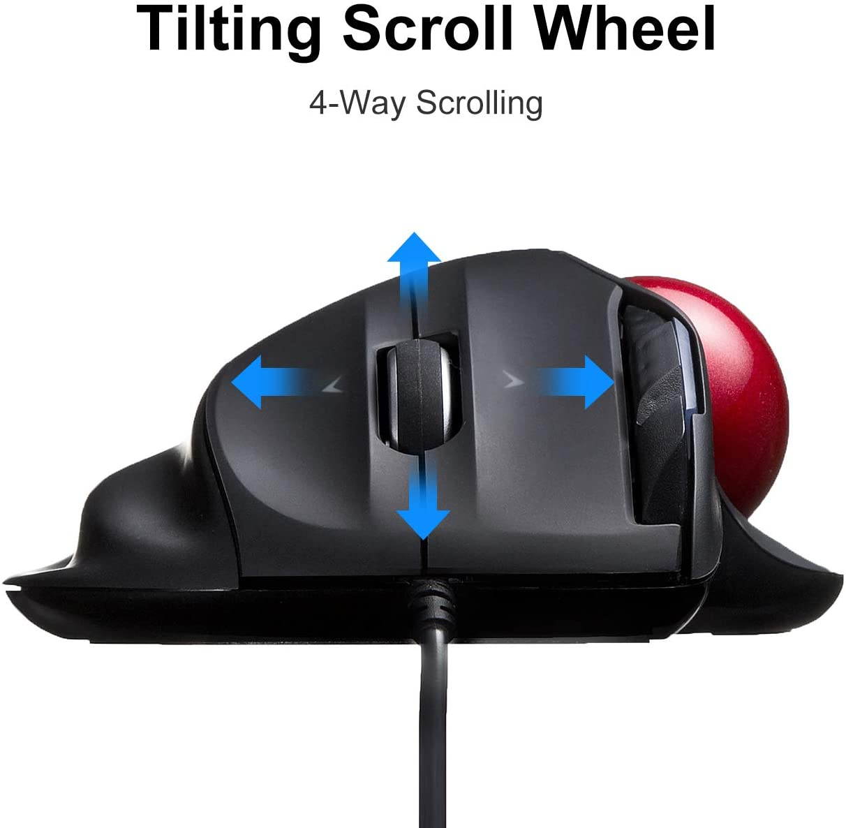 Bluetooth Trackball Mouse, Jelly Comb 2.4G USB Wireless & Bluetooth Ergonomic Mice Rechargeable with USB-C Port and 3 DPI for Computer Laptop Tablet Android Windows Mac