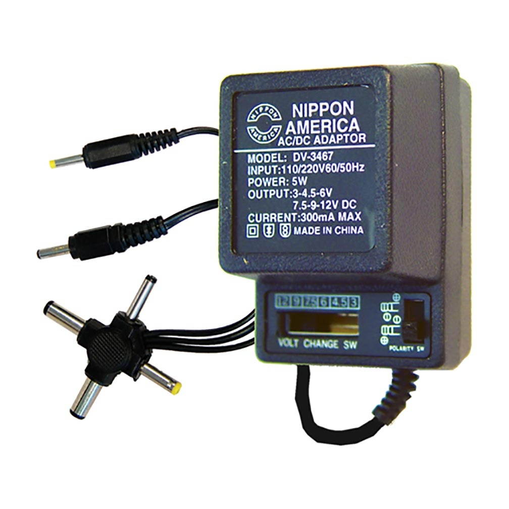 NEW NIPPON DV3467 AC/DC 300mA POWER ADAPTER 6 WAY UNIVERSAL PLUG