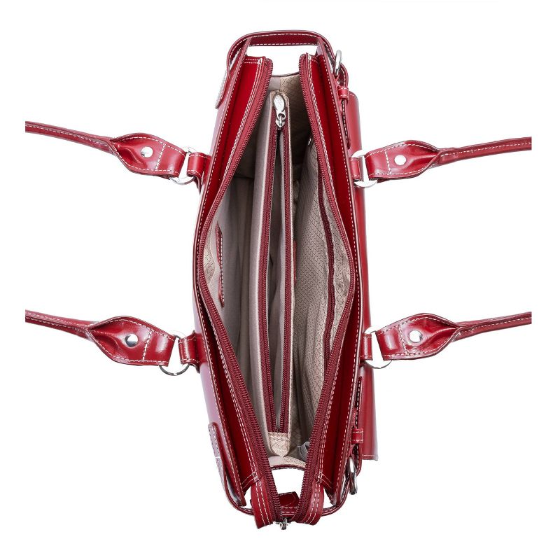 McKlein Winnetka 15" Leather Ladies' Laptop Handbag - Red