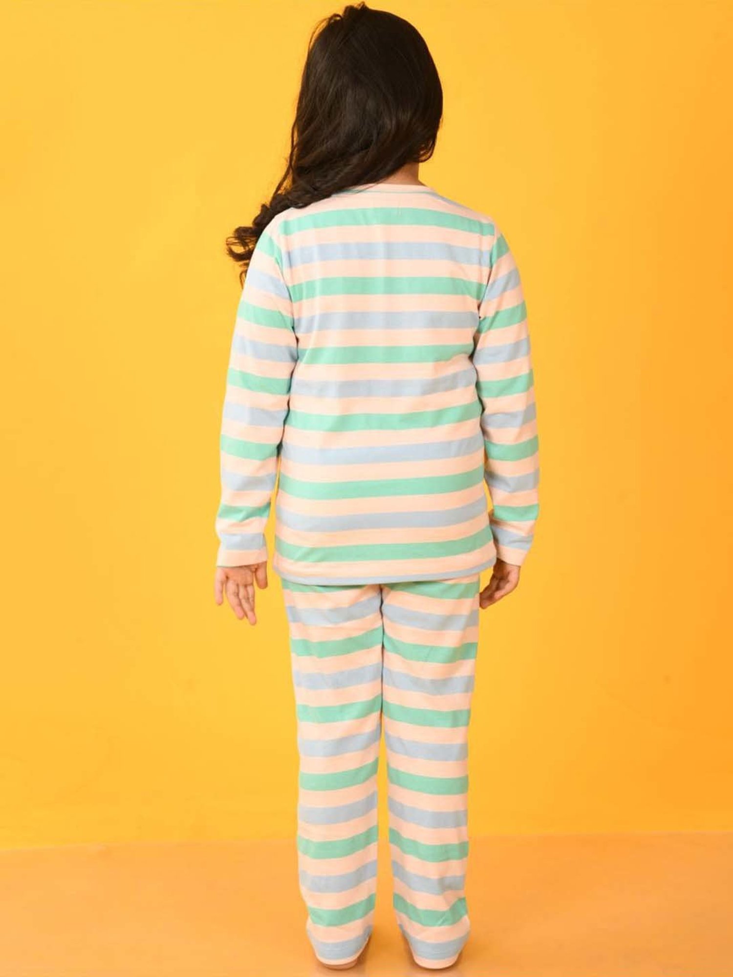 Anthrilo Kids Multicolour Cotton Striped Full Sleeves T-Shirt & Trouser