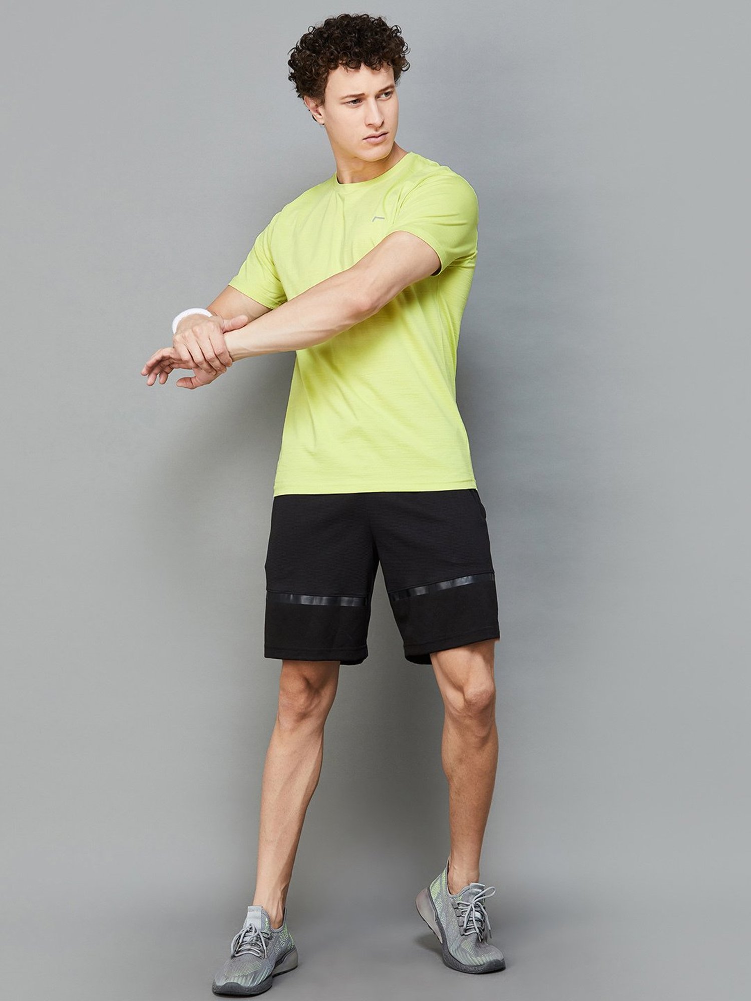 Fame Forever by Lifestyle Neon Green Regular Fit Sports T-Shirt