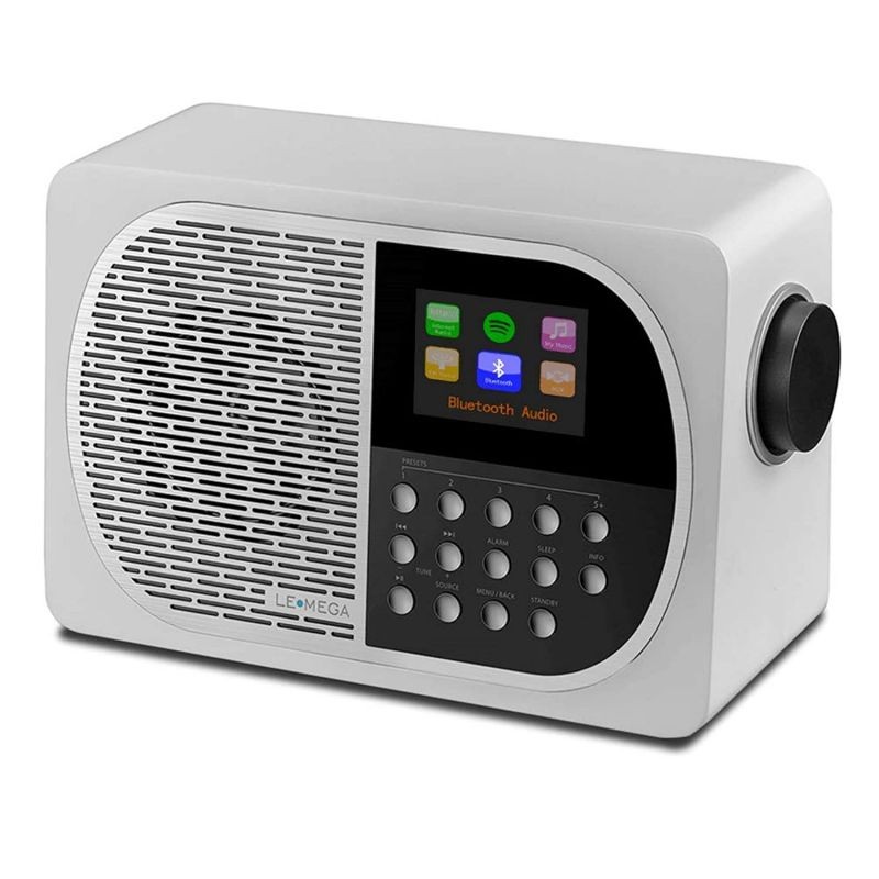 LEMEGA M2+ 7W Portable Internet FM Digital Radio with Wi-Fi, Bluetooth, USB, Aux & TFT Colour Display &ndash;White Satin
