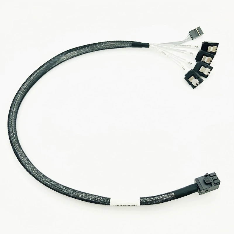 Internal HD Mini SAS Cable Reverse Cord Motherboard 4x SATA to SFF 8643 Backplane Cable for Server Reverse Cable Fan Out Cables