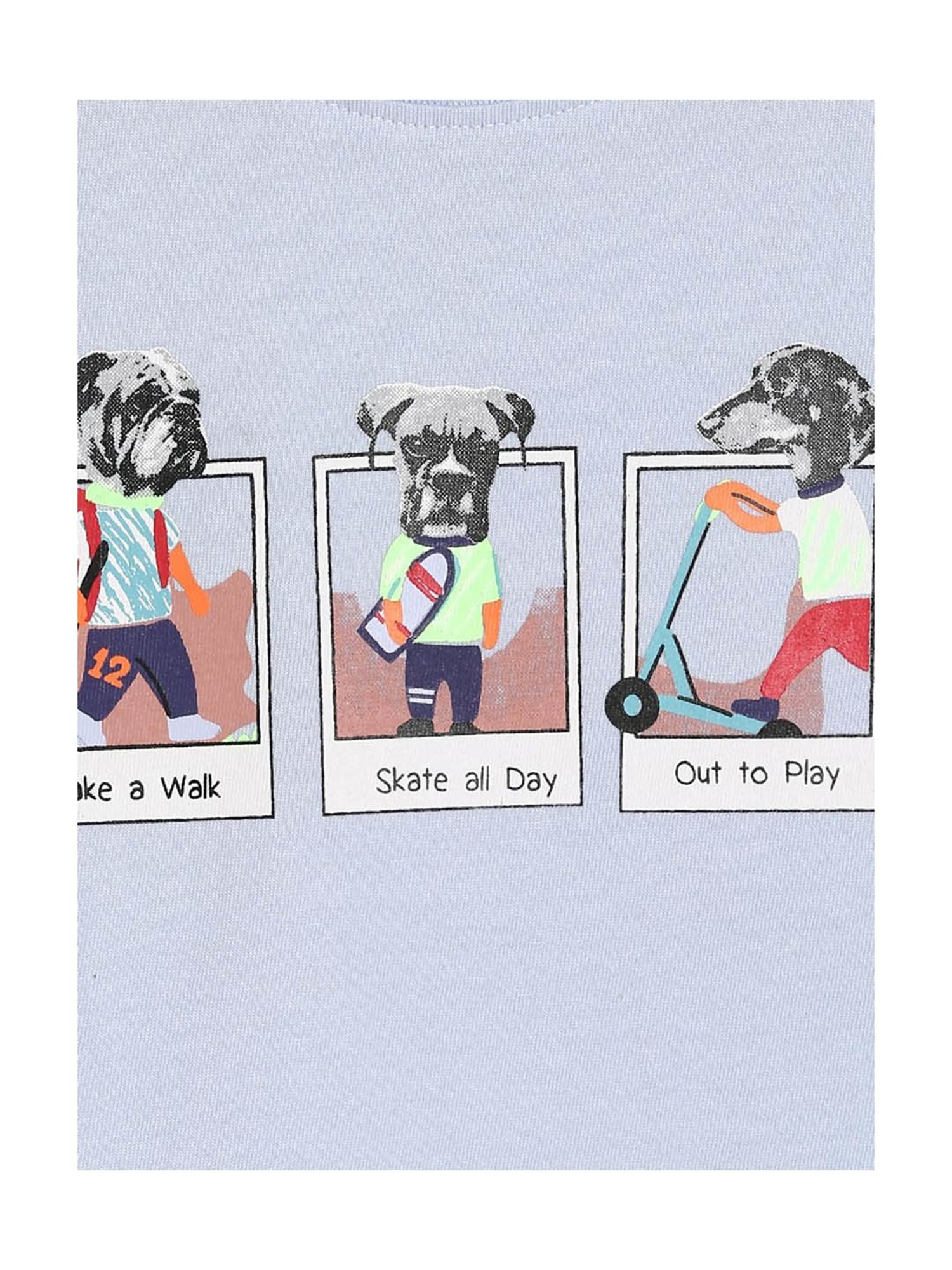 MINIKLUB Kids Light Blue Printed T-Shirt