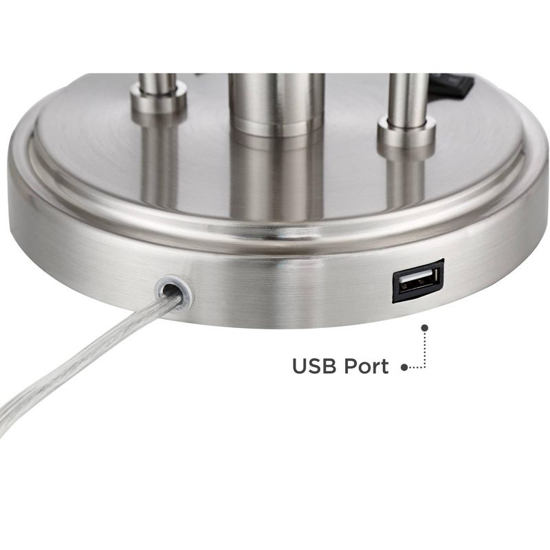 18" 2-Light Luna Clamp Arm Table Lamp with Mushroom Shade Matte Black - Globe Electric