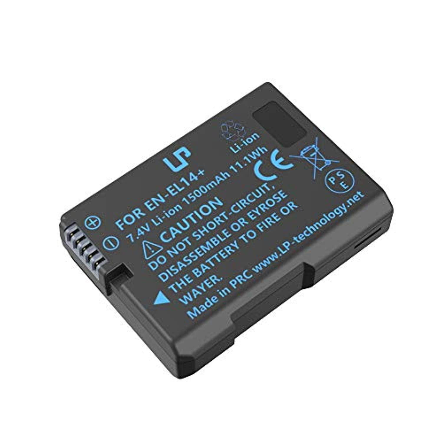 LP EN-EL14 EN EL14a Battery, Compatible with Nikon D3100, D3200, D3300, D3400, D3500, D5100, D5200, D5300, D5500, D5600, DF, P7000, P7700 & More