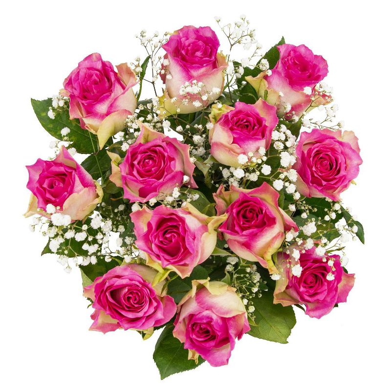 Colour Republic Pink Rose + Gypsophila Bouquet