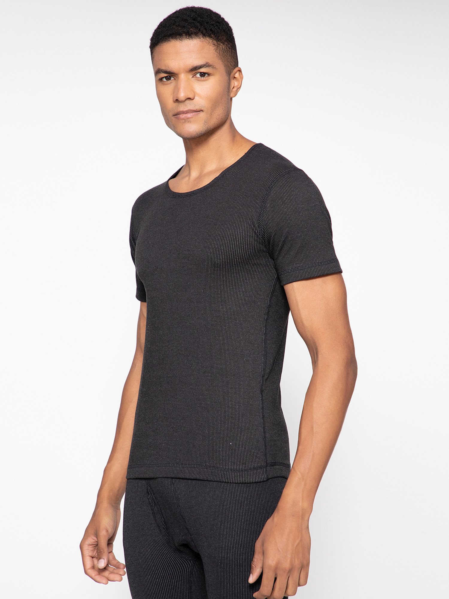 Sporto Black Striped Thermal Top