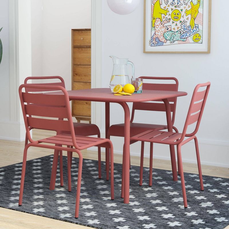 June Square Patio Dining Table - Persimmon - Novogratz