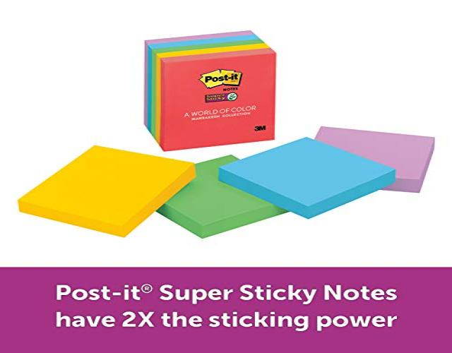 Post-it Super Sticky Notes, 3x3 In., Marrakesh, PK5 3" x 3" Marrakesh  654-5SSAN