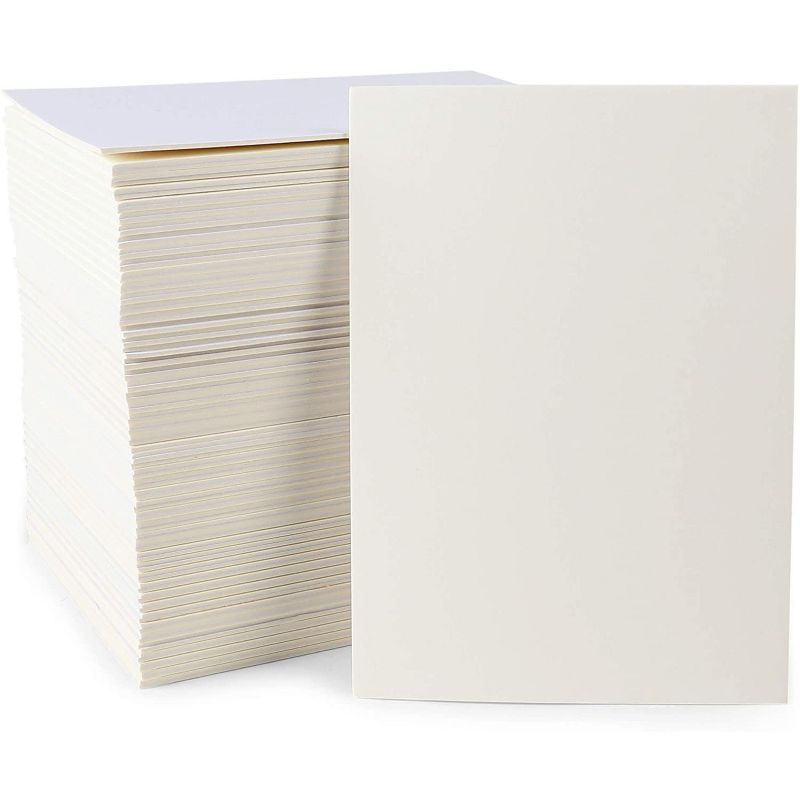 Bright Creations 100 Pack White Backing Board, Uncut Photo Mat, Arts and Crafts (5 x 7 Inches)