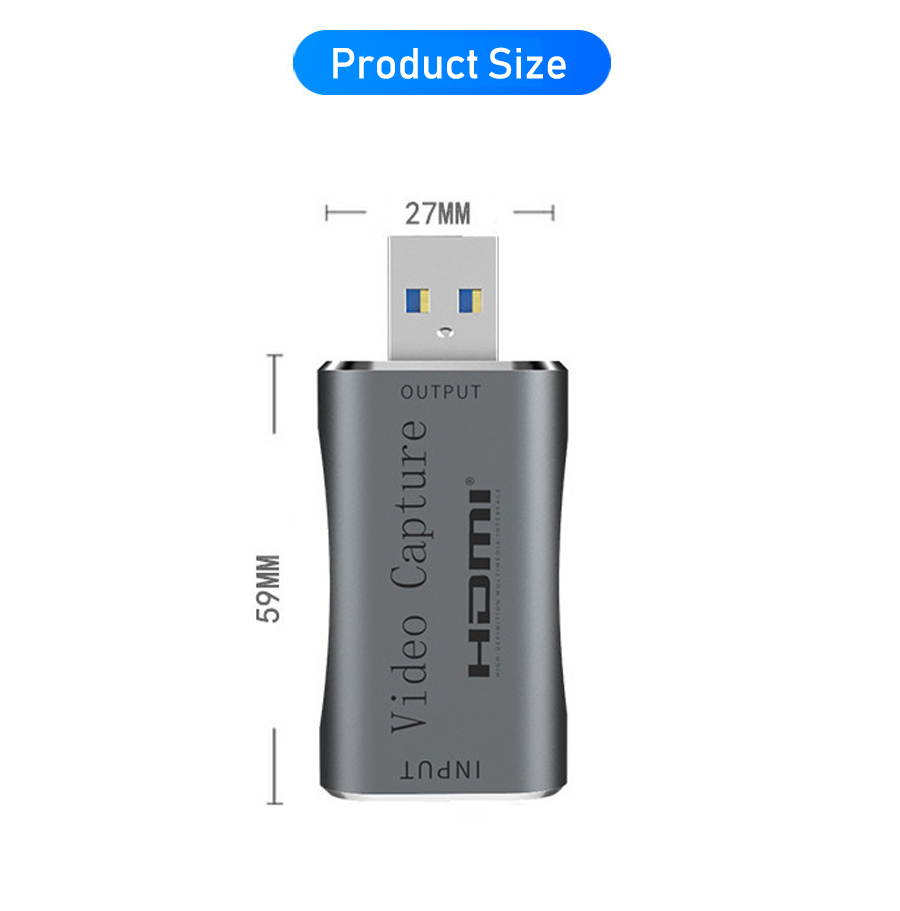 1080P 60Hz USB 3.0 Video Capture Card Video Game Live OBS Audio HDMI to USB Hub Plug And Play Broadcast Compatible with Windows Mac Os