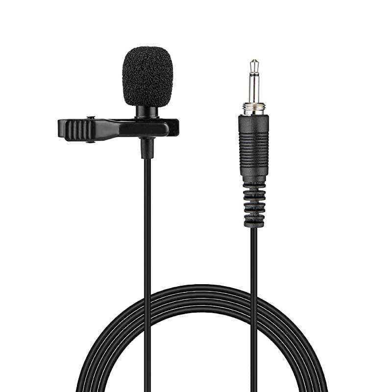 Lapel Microphone Lavalier Clip on Cardioid Condenser Mic for Wireless System Bodypack Transmitter 35mm Male Screw Lock Plug