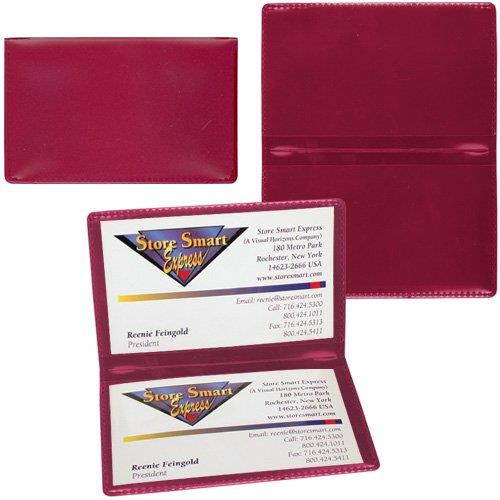 StoreSMART - Metallic Maroon Folding Business Card Holders - 10 pack - Polypropylene Plastic (RPP2915MM-10)