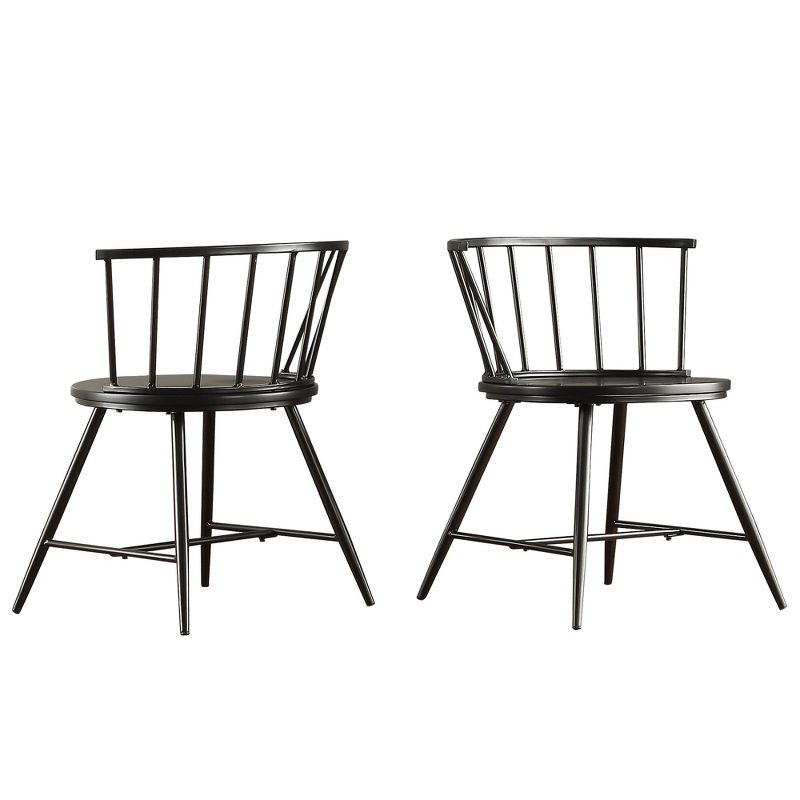 Set of 2 Norfolk Low Windor Dining Chair Wood/Black - Inspire Q