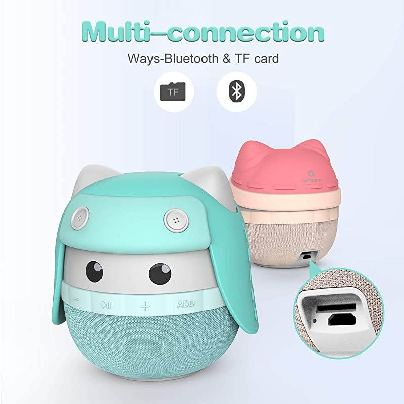 Portable Bluetooth Speaker  Rhyme, Stereo Pairing Speaker, 15H Playing, High Definition Sound, Cute Wireless Speaker, Ideal Gift for Girls and Kids (Lotus Pink)