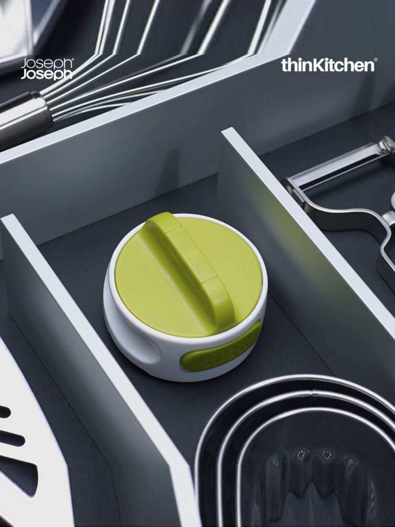 Joseph Joseph White & Green Abs Can-Do Compact Can Opener