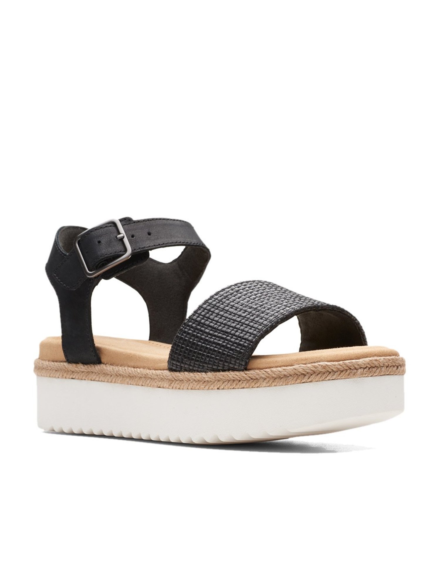 Clarks Women's Black Ankle Strap Sandals