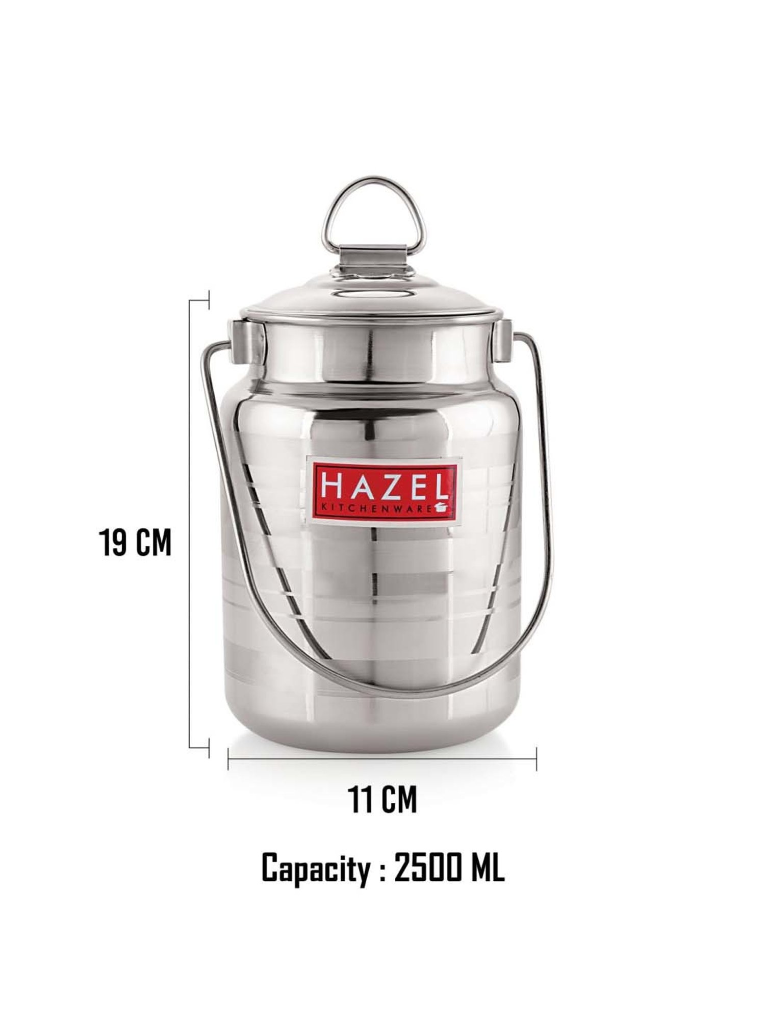 HAZEL Silver Stainless Steel Designer Barani Multipurpose Container (2.5 L)