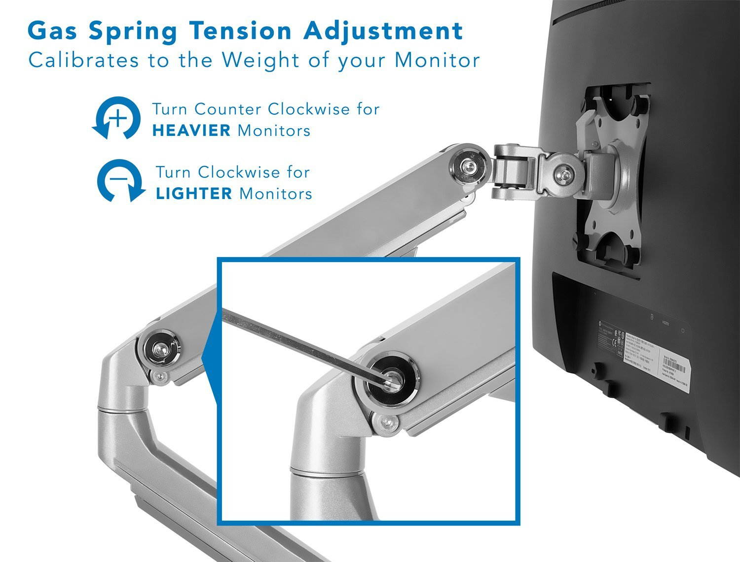 Mount-It! Single Monitor Arm Mount | Desk Stand | Full Motion Height Adjustable Articulating Mechanical Spring Arm | Fits 24 27 29 30 32 Inch VESA Compatible Computer Screen | C-Clamp and Grommet Base