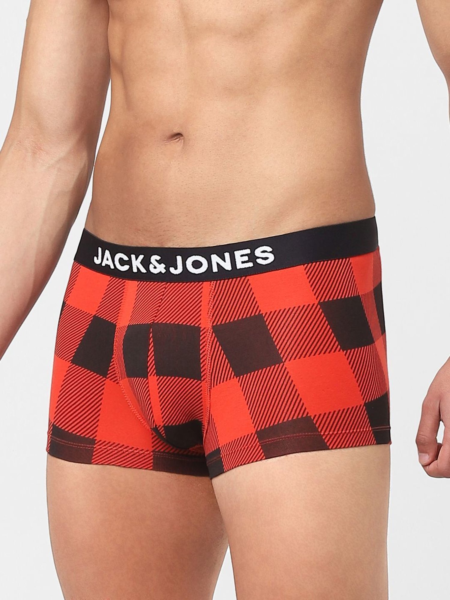 Jack & Jones Red Regular Fit Checks Trunks