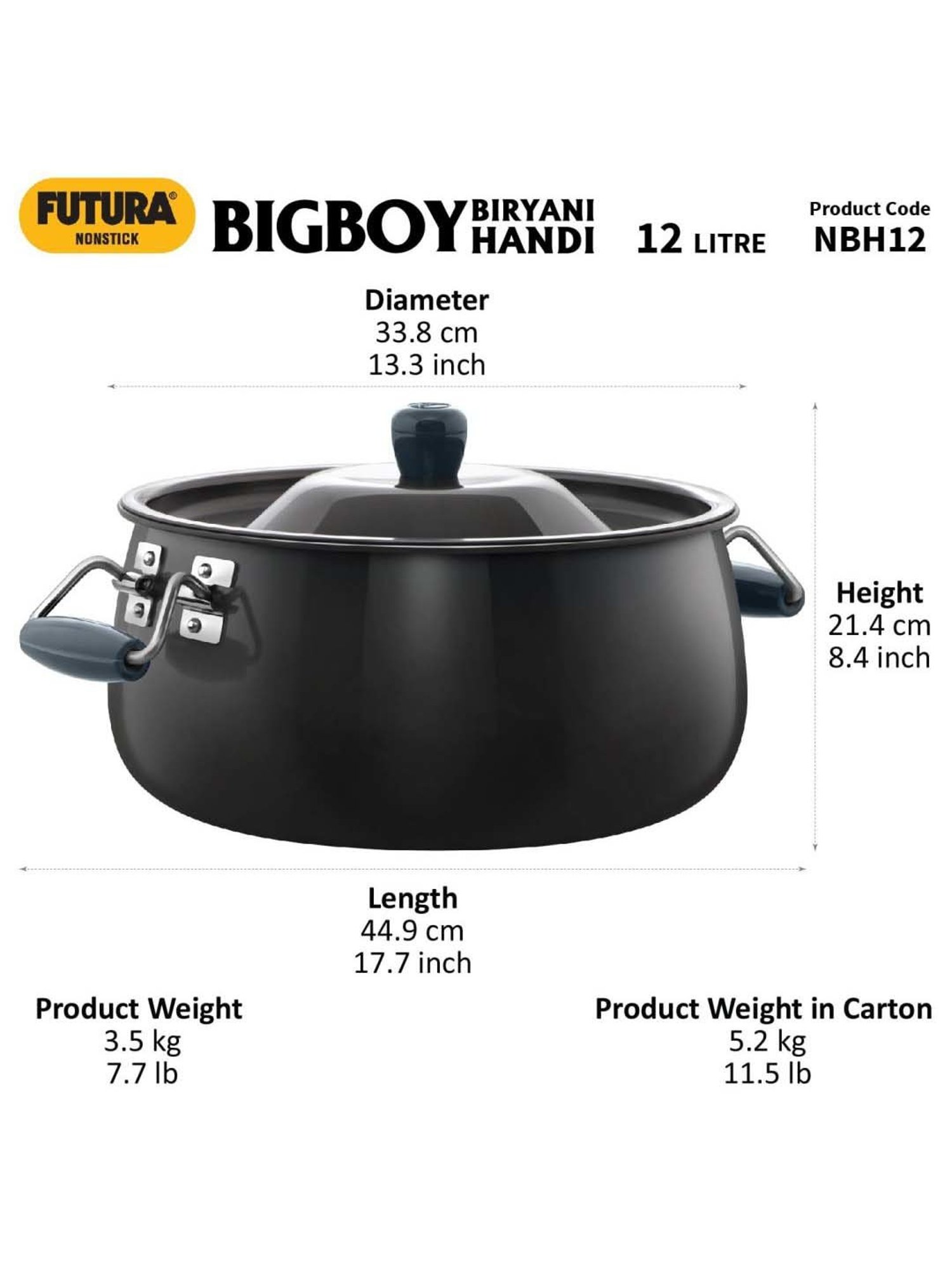 HAZEL Silver Induction Bottom Tope Stainless Steel Patila - 17.7 cm (2500 ml)