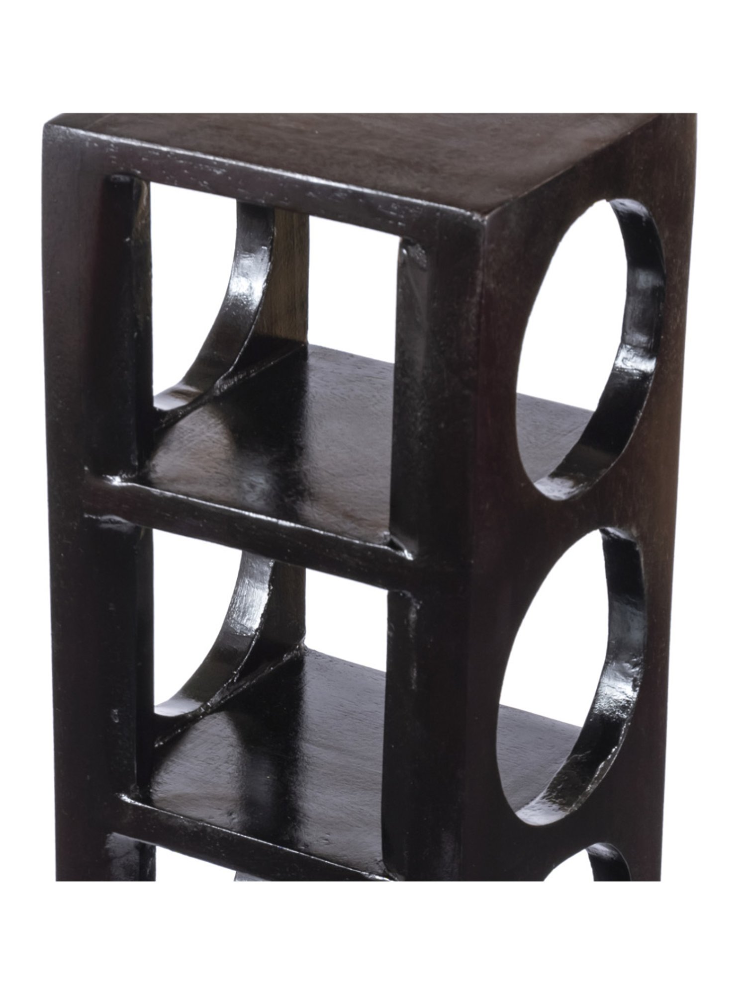 Ikiriya Kassel Solid Brown Wood Wine Rack Teak Finish