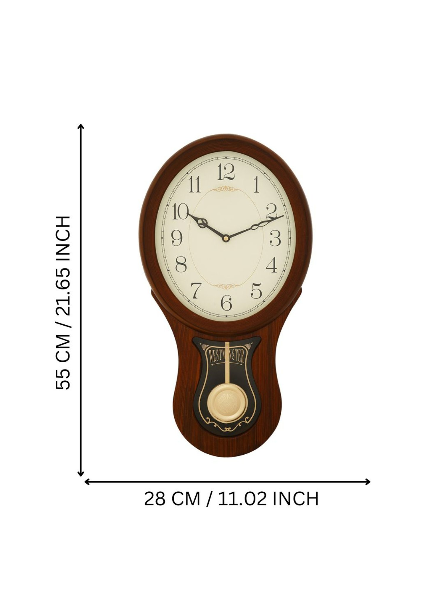 CHRONIKLE Vertical Brown Wood Wall Clock