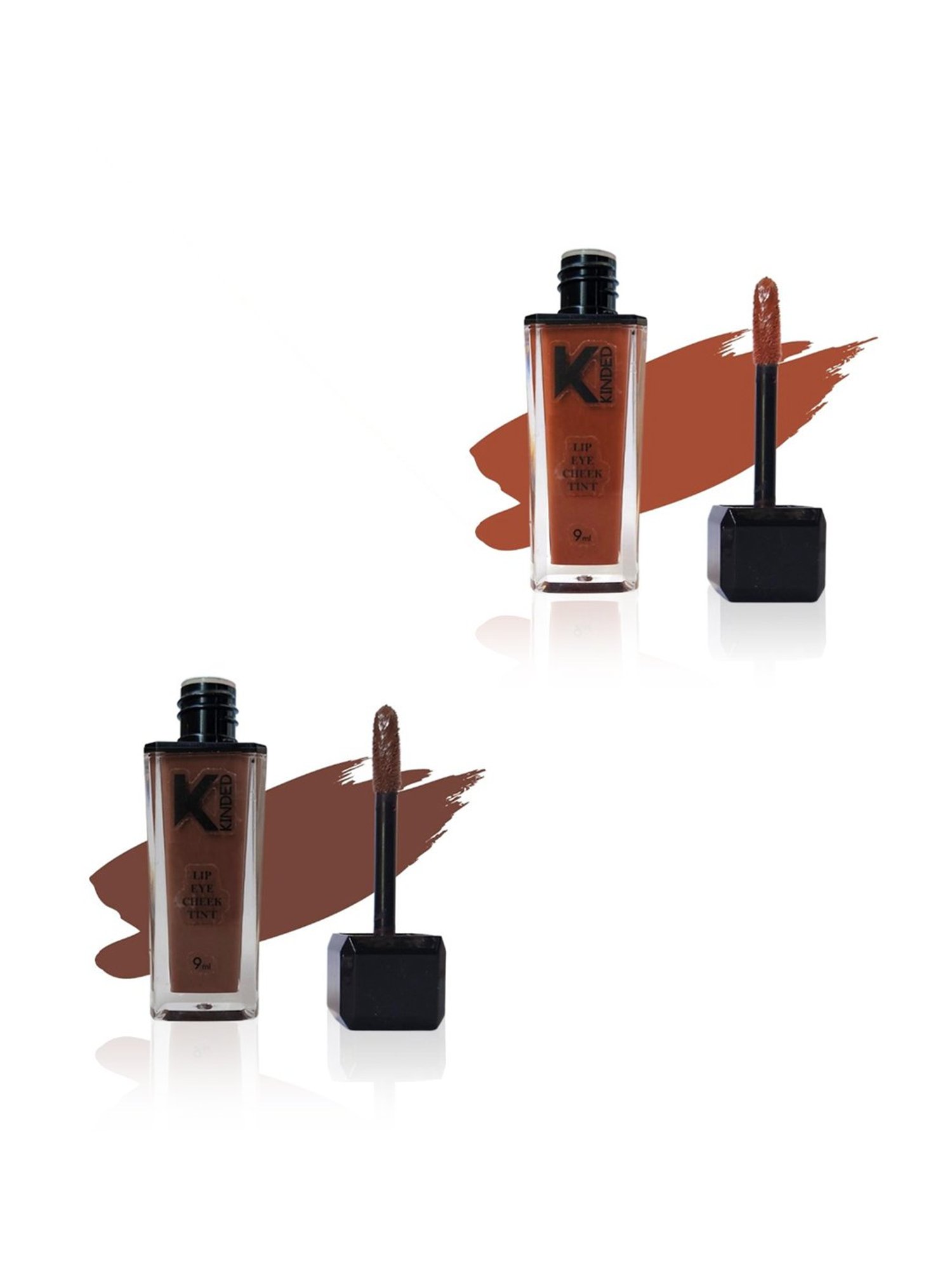 KINDED Lip Eye Cheek Tint Brown Temptation & Choco Brown Combo