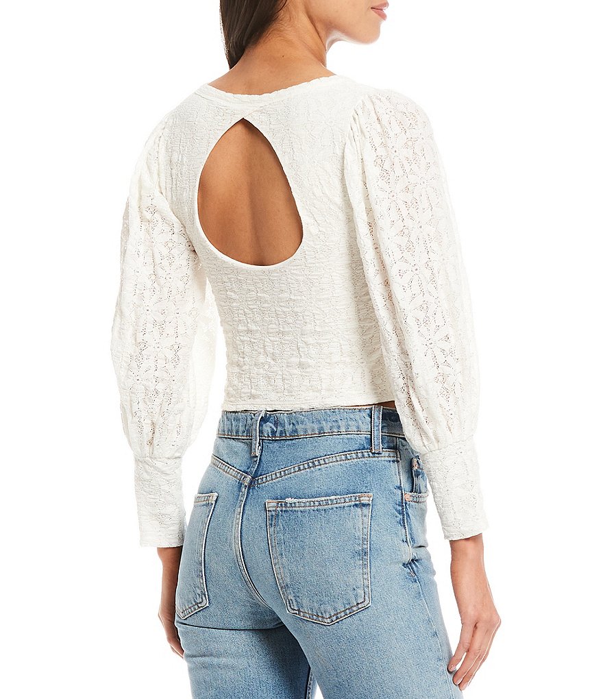 Free People Tea Time Long Puff Sleeve Top