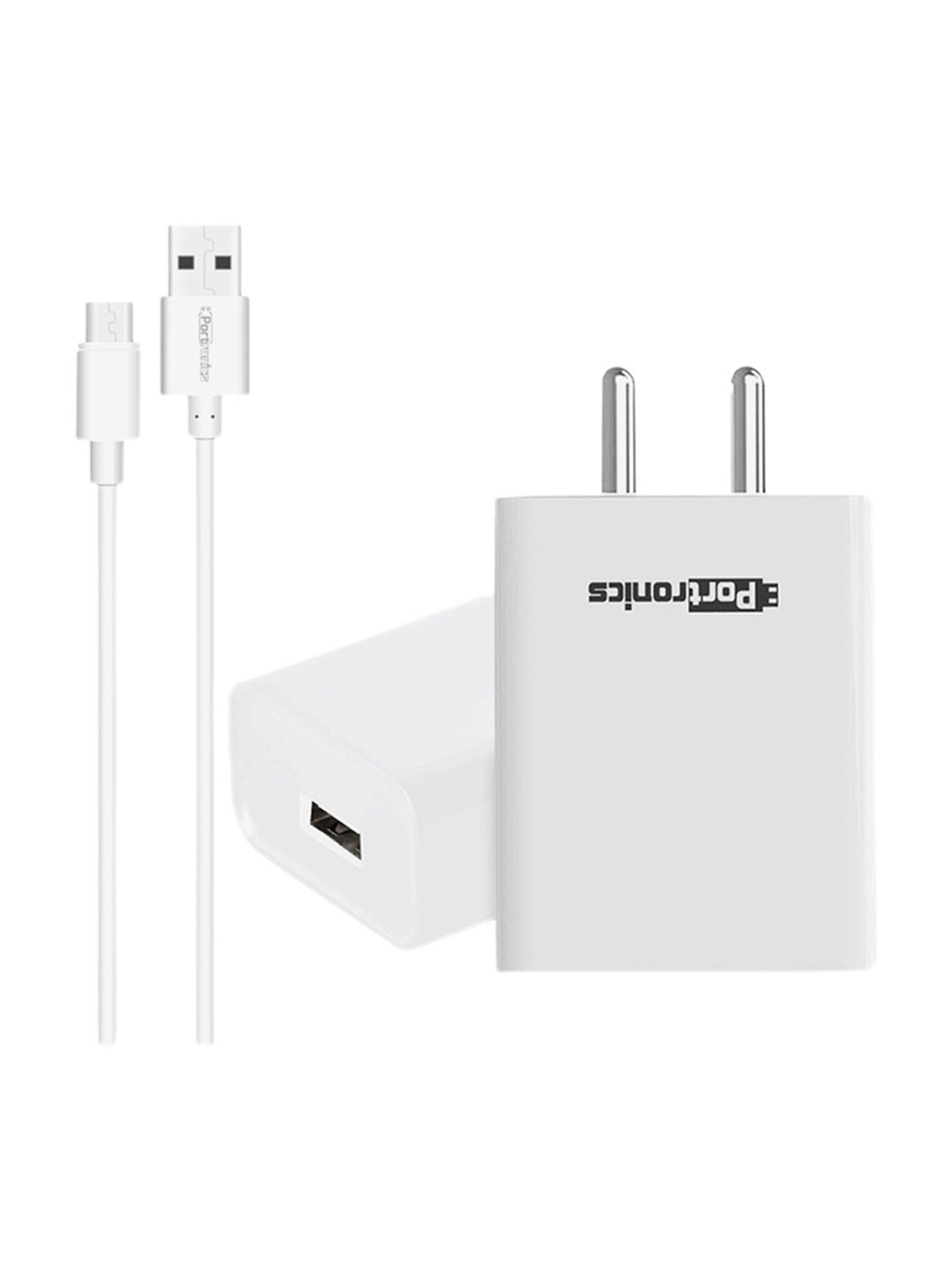 Portronics ADAPTO 62 POR-1062 2.4A Adapter with single USB Port (White)