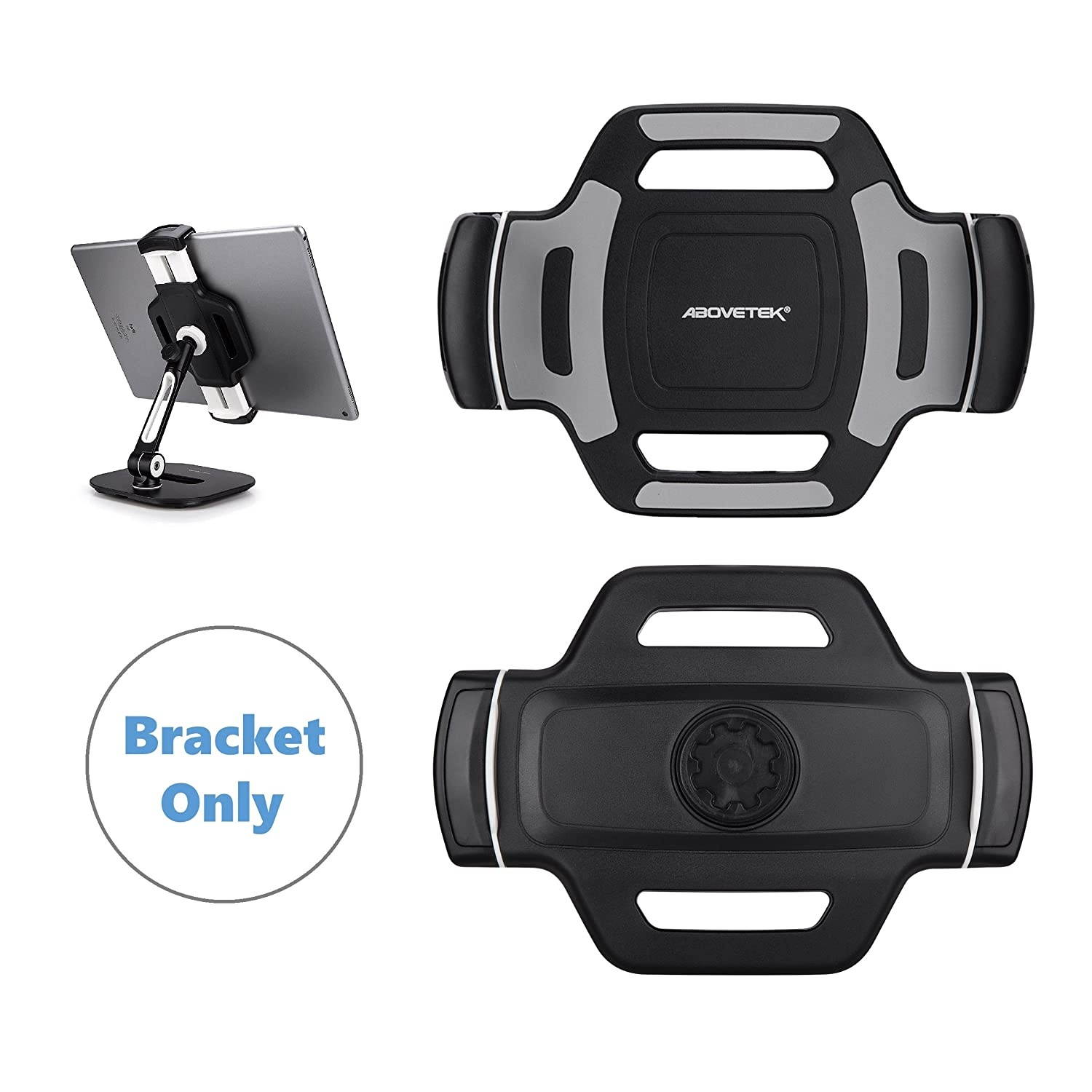 AboveTEK Bracket Tablet Holder for 5.5-13.5" Tablet & Phone (Holder Only), to Be Paired with Compatible AboveTEK Tablet Stand as Swivel Folding Clamp Mount for Kitchen Office Desk POS Kiosk Reception