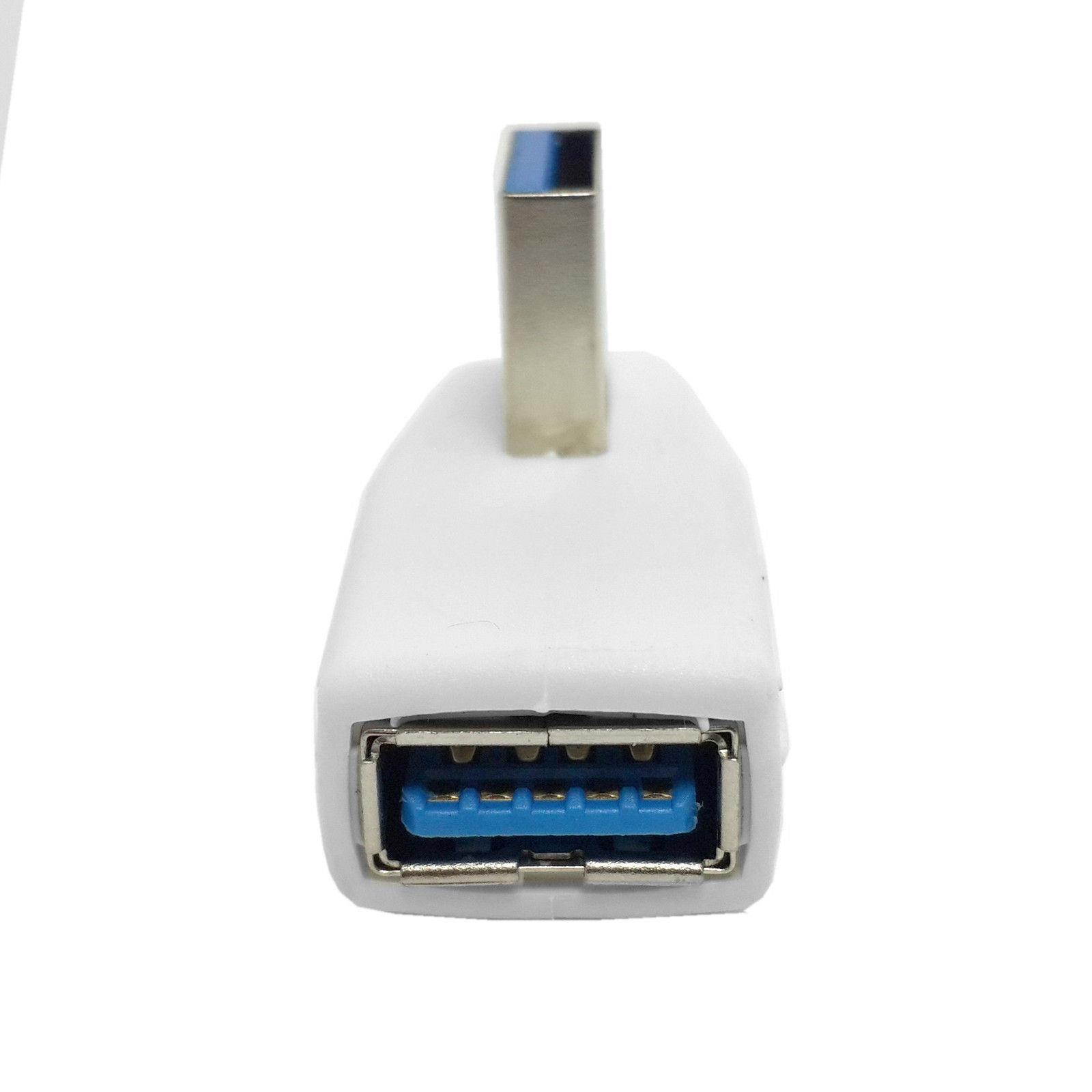 White 90d USB 3.0 male to Female vertical left Angled Adapter for retina Macbook