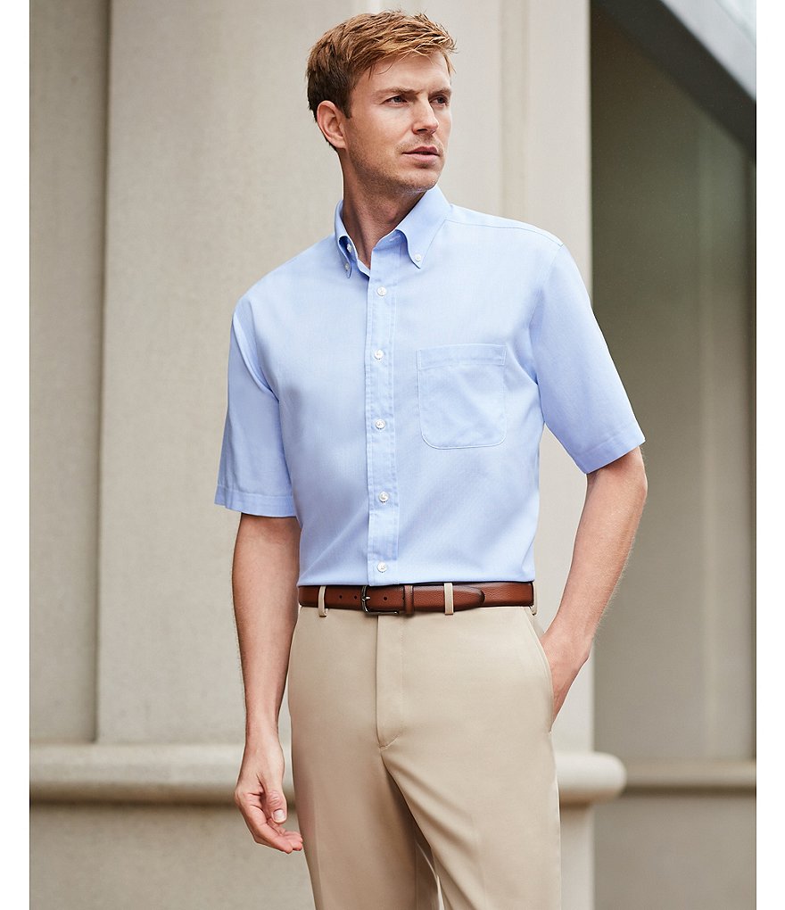 Hart Schaffner Marx Plaid Flat-Front Trouser Pants