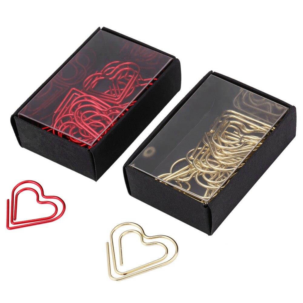 12pcs Heart Shape Paper Clips Bookmark Marking Document Organizing Clip Notes Letter Paper Clip Office Supplies