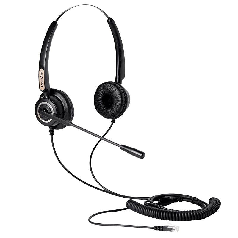 RJ9 Phone Headset Binaural with Noise Canceling Microphone ONLY for Cisco IP Phones: Such as 7942 7971 8841,8845, 8851, 8861,8945, 8961, 9951, 9971 etc