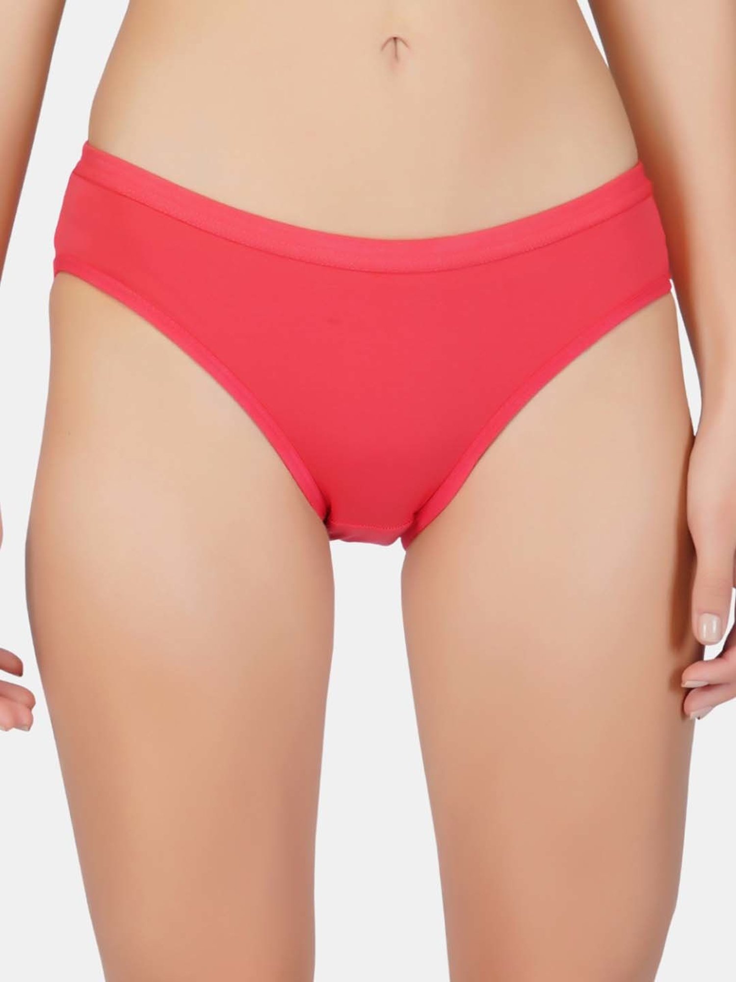 Bleeding Heart Coral & Black Plain Panties - Pack Of 2
