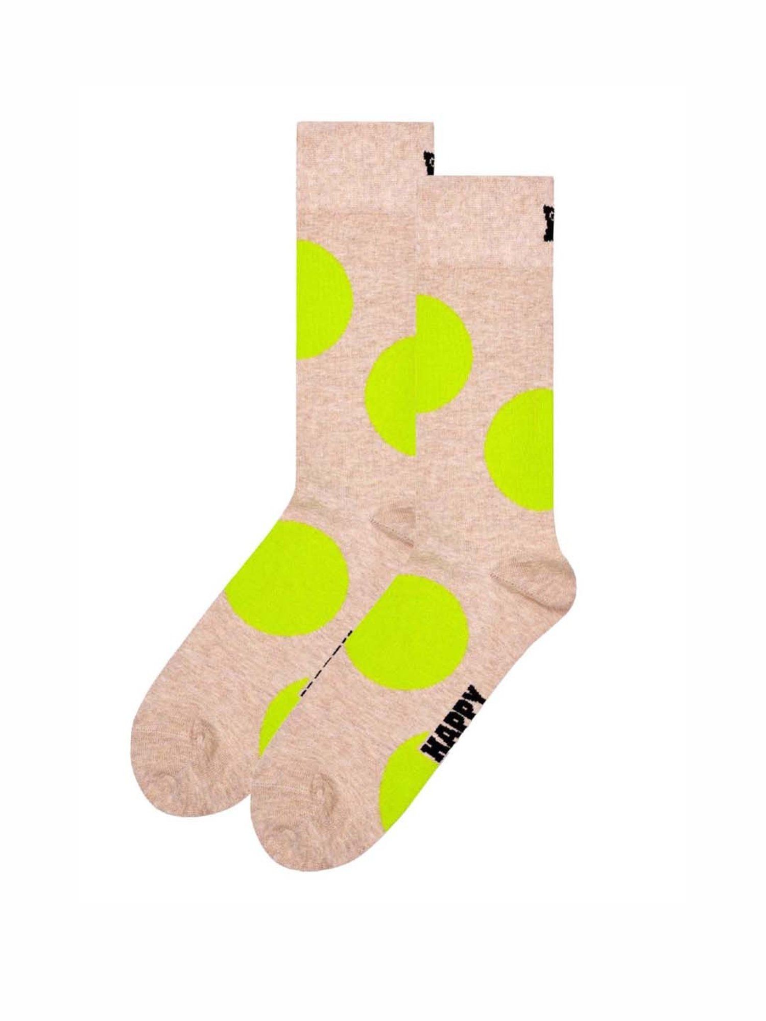 Happy Socks Jumbo Dot Beige Cotton Printed Socks (36-40)