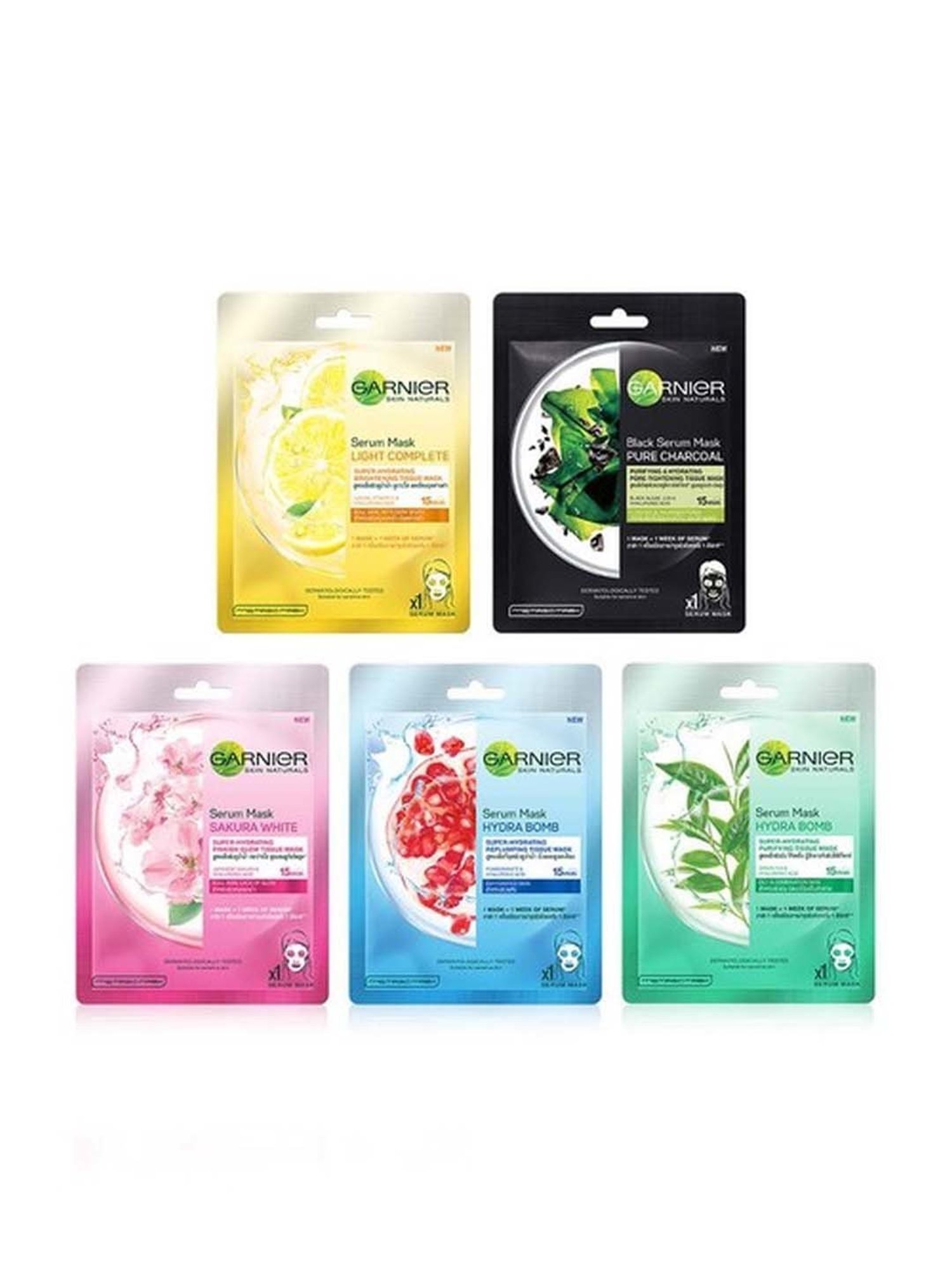 Garnier Skin Naturals Face Serum Sheet Mask (Pack of 5) - 140 gm