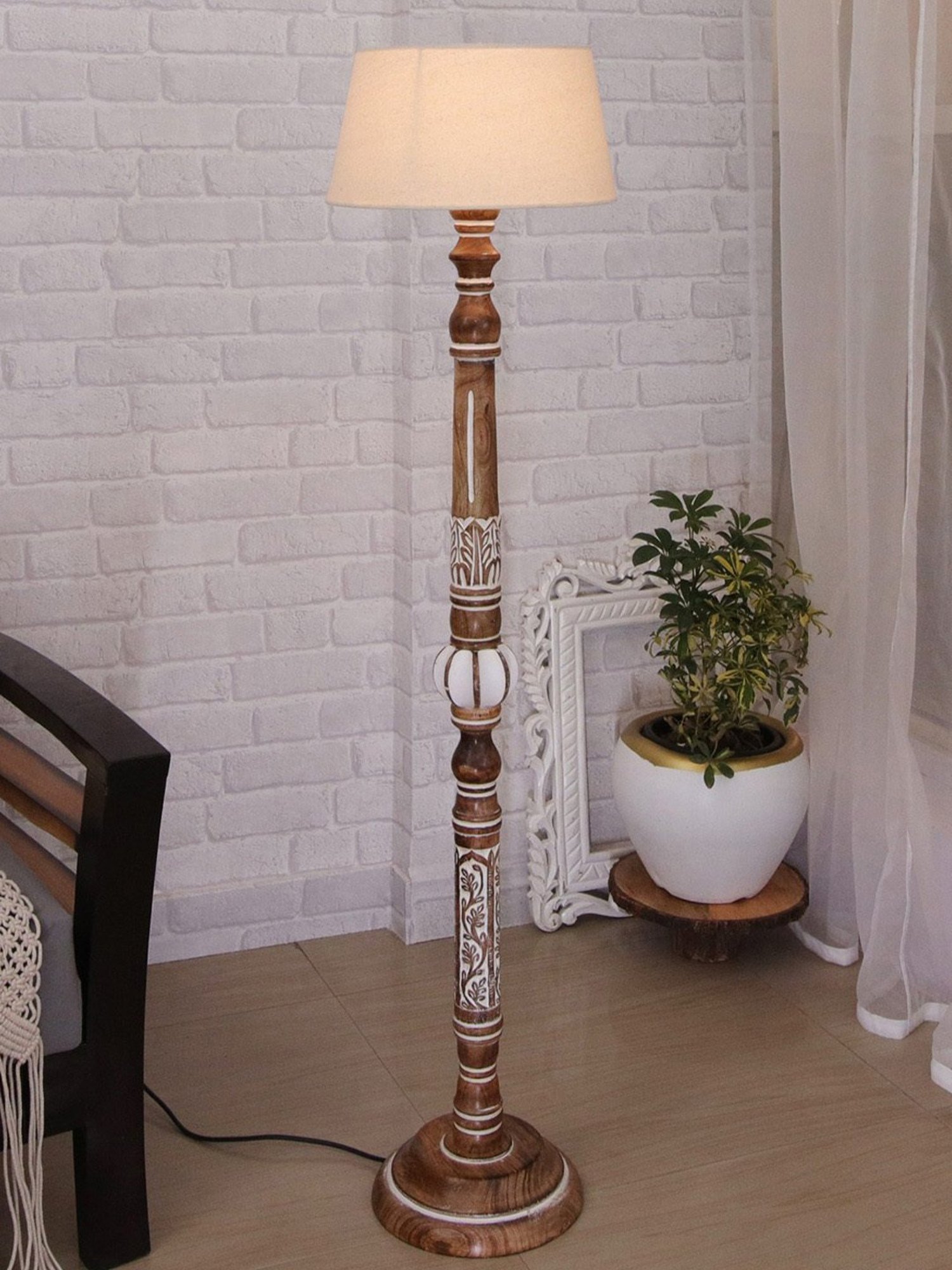 64" x 8.9" x 10.5" Smart Light Full Spectrum Floor Lamp (Includes LED Light Bulb) White - Verilux