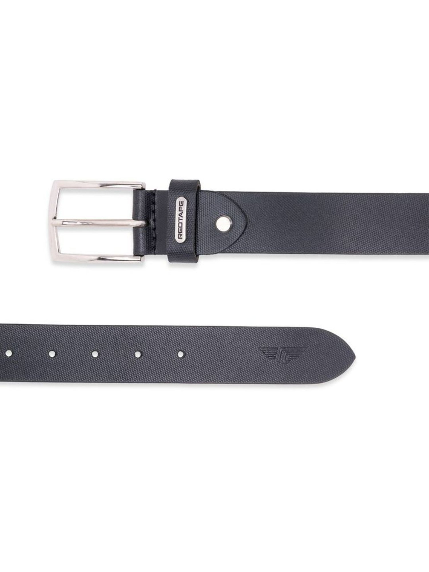 Red Tape Black Leather Waist Belt for Men