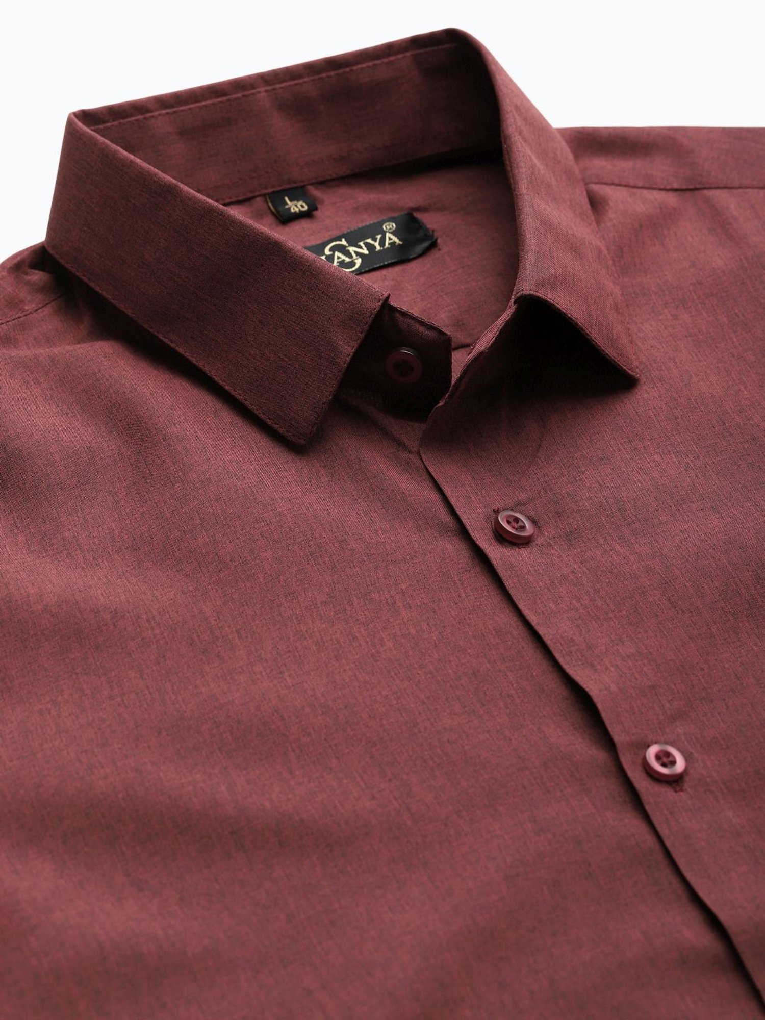 Sojanya Maroon Cotton Regular Fit Self Pattern Shirt