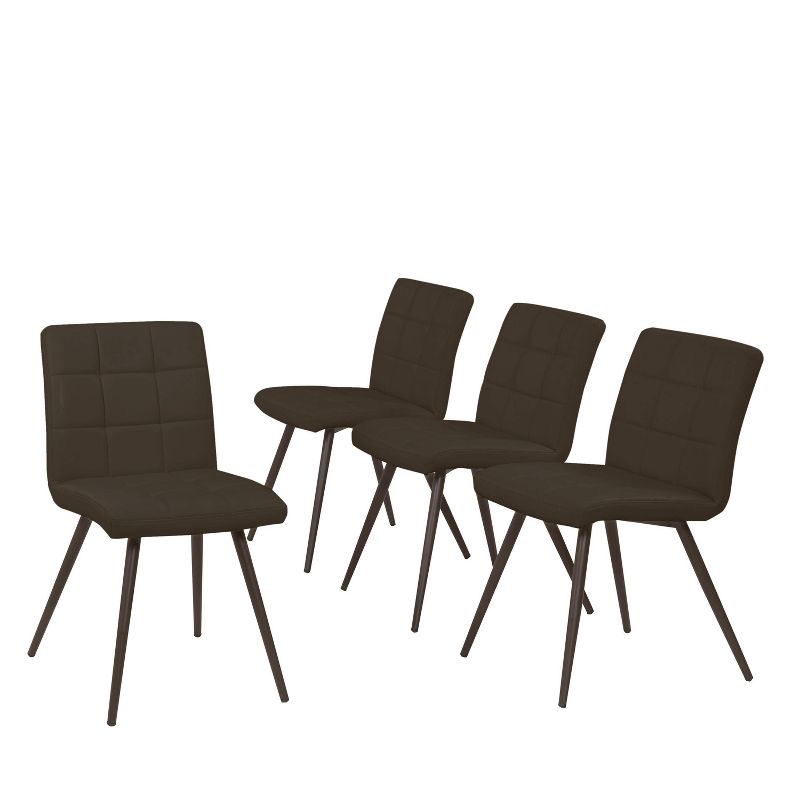 Set of 4 Mariel Armless Upholstered Dining Chair Espresso Brown - Handy Living