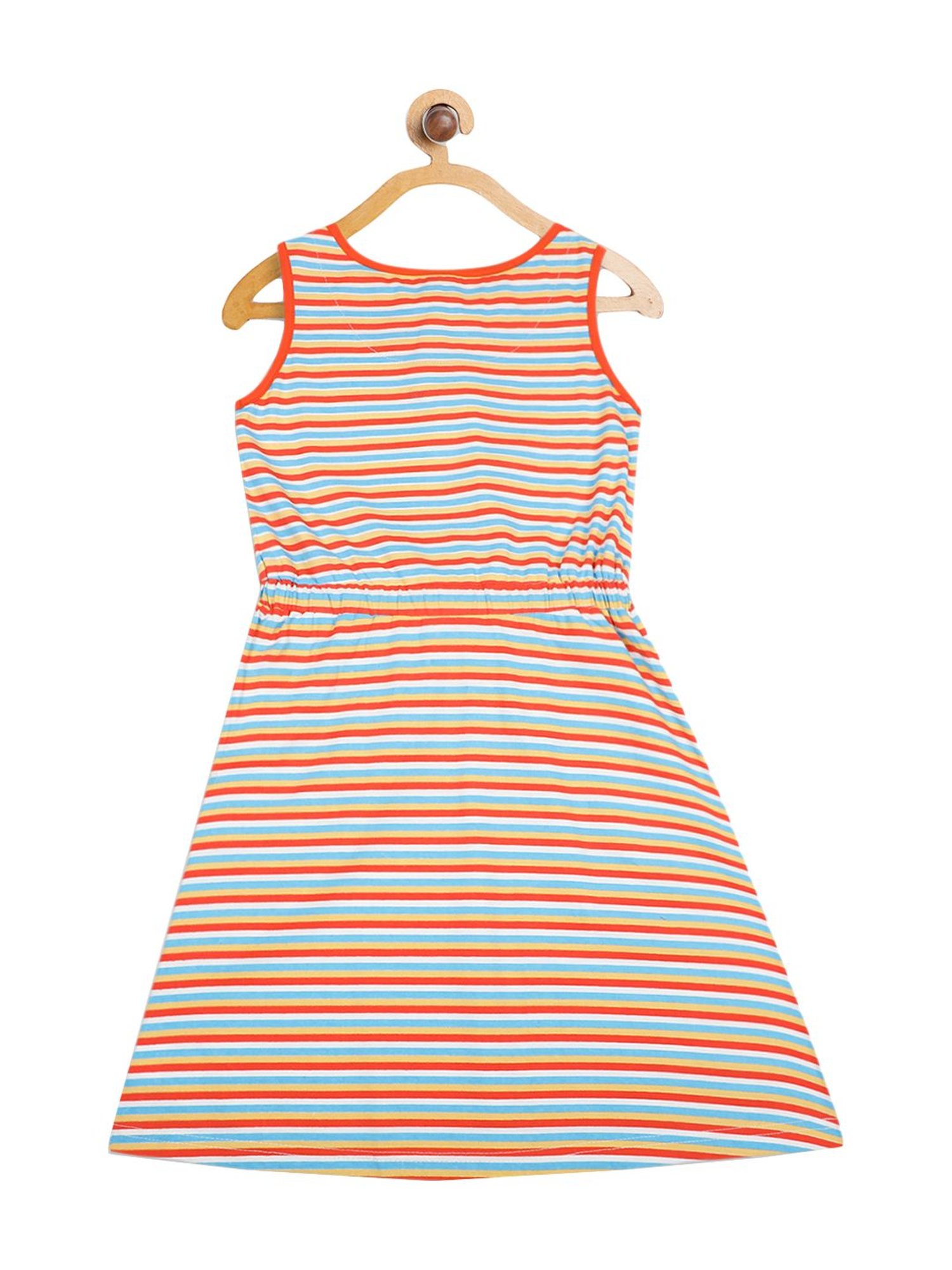 Elle Kids Multicolor Cotton Striped Dress