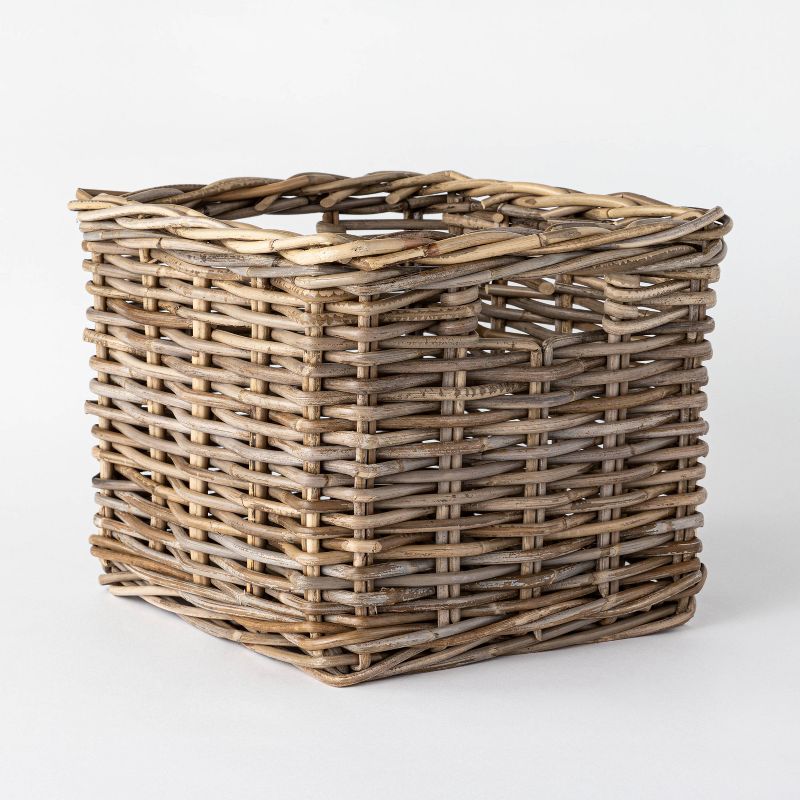 Decorative Kooboo Rattan Cube Basket 11" x 13" - Threshold™ designed with Studio McGee